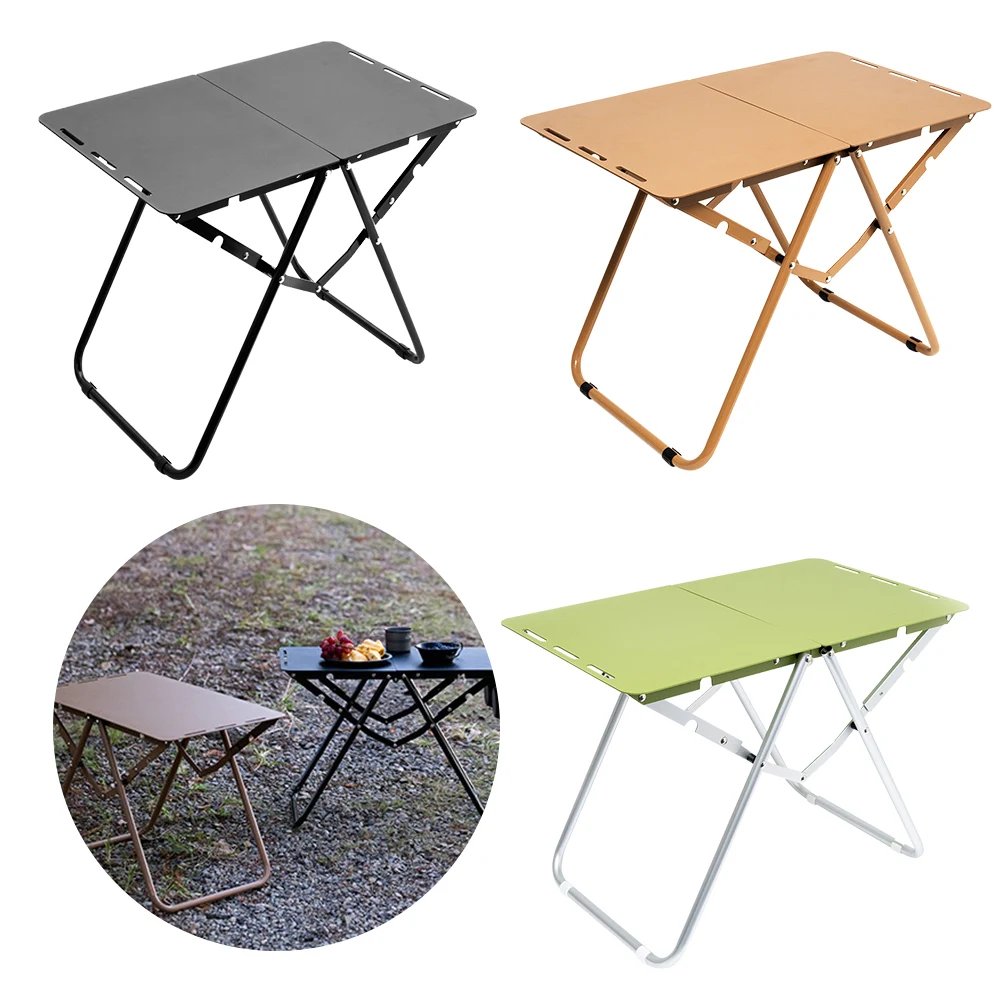 Camping Table Aluminum Alloy Picnic Table Lightweight Portable Table with Carry Bag for Outdoor Camping Beach Picnic BBQ