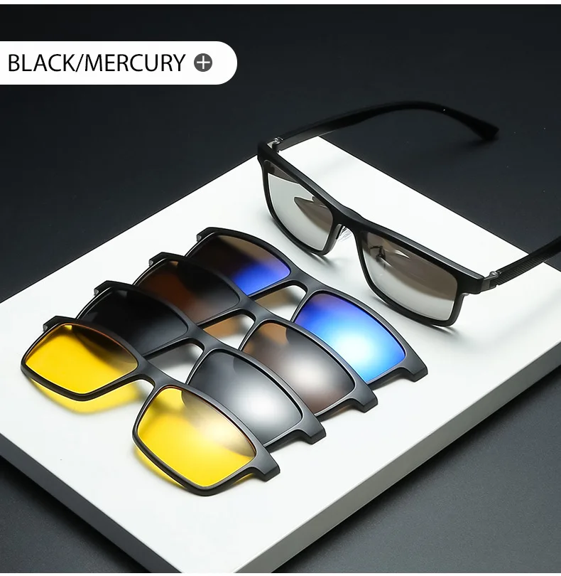 Vcka quadratische Myopie Brille Sonnenbrille 0,5 Magnet clip Männer Geschäfts frauen Legierung Vollformat benutzer definierte Optik Brillen-bis-10 – Detail 8