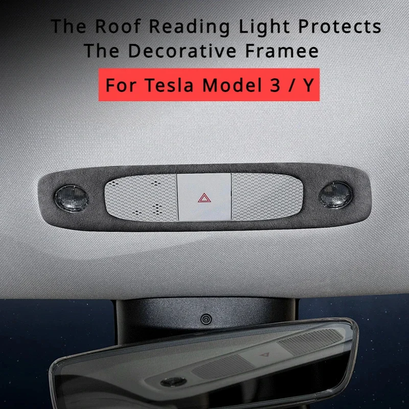 

For Tesla Model 3 Model Y Car Front and Rear Roof Reading Light Panel Cover Frame Trim Sticker Interior Mouldings for Tesla