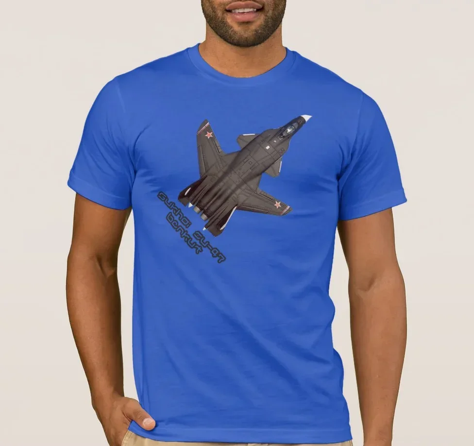 Sukhoi SU-47 Berkut Experimental Fighter T-Shirt O-Neck Short Sleeve Summer Casual Mens