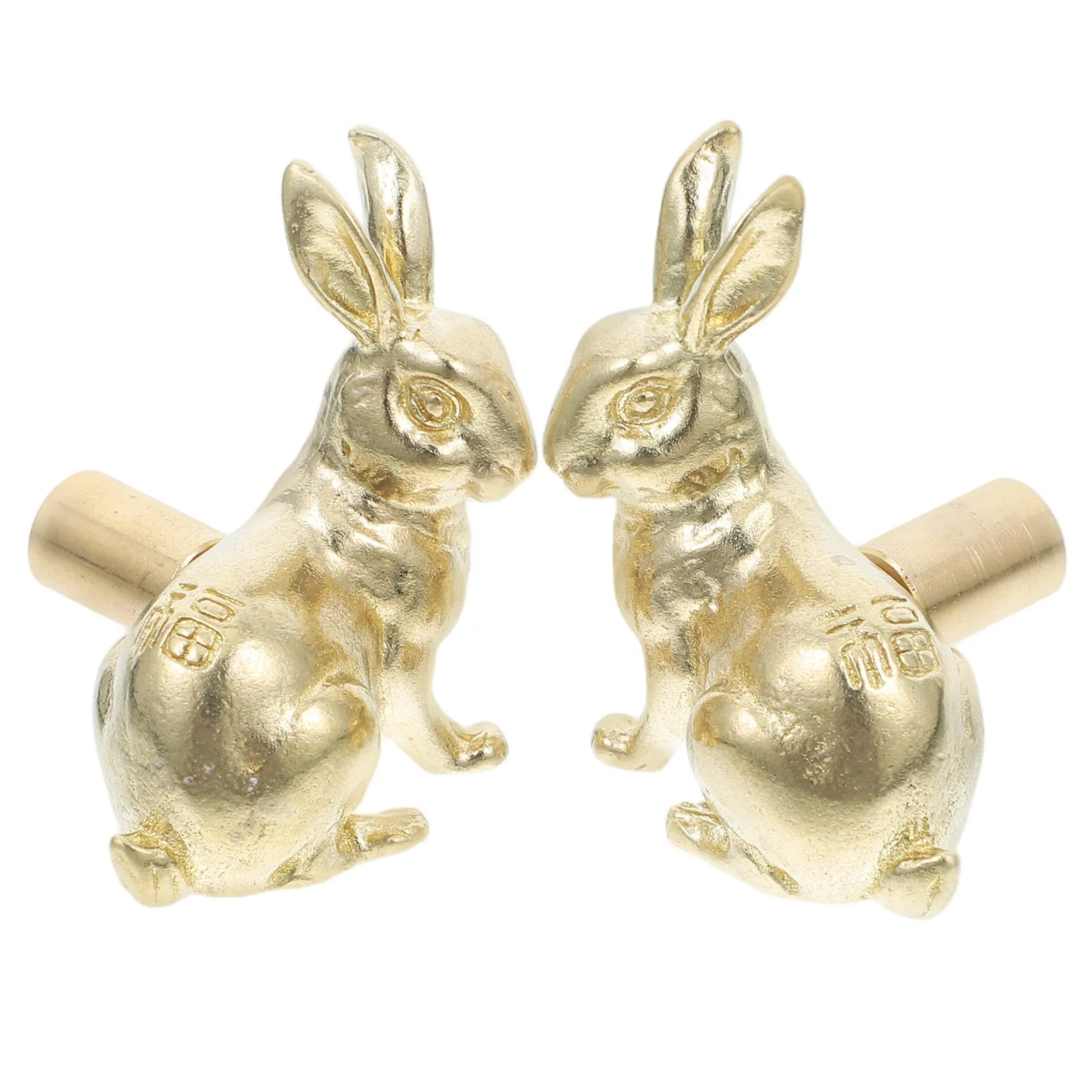 2Pcs Brass Bunny Cabinet Knobs Adorable Rabbit Drawer Pulls for Childrens Rooms Nurseries Dressers Cabinets Furniture Decor Gold
