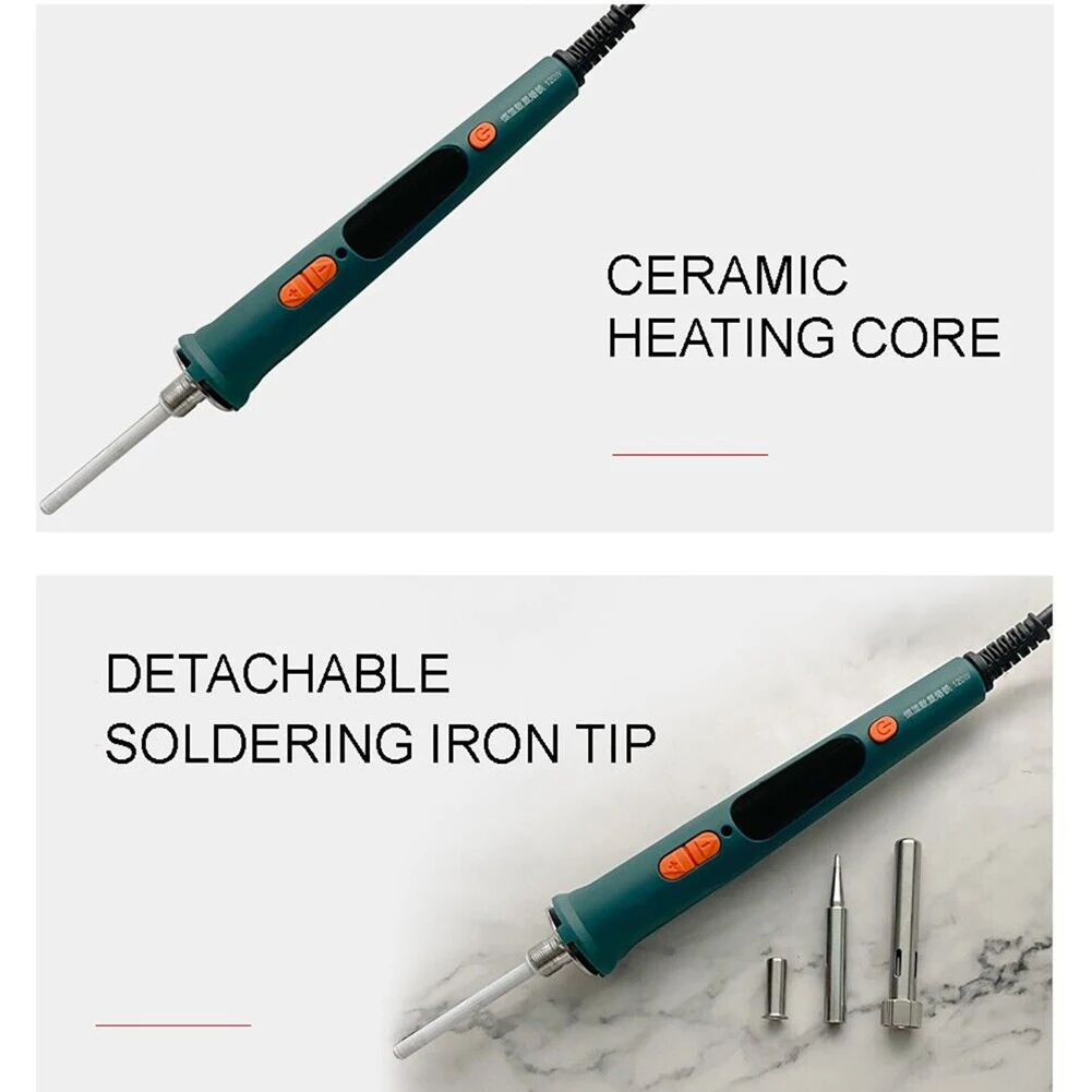 120W Digital Soldering Iron Repair Electric LED Adjustable Welding 200-600℃ 220V European Standard Soldering Equipment