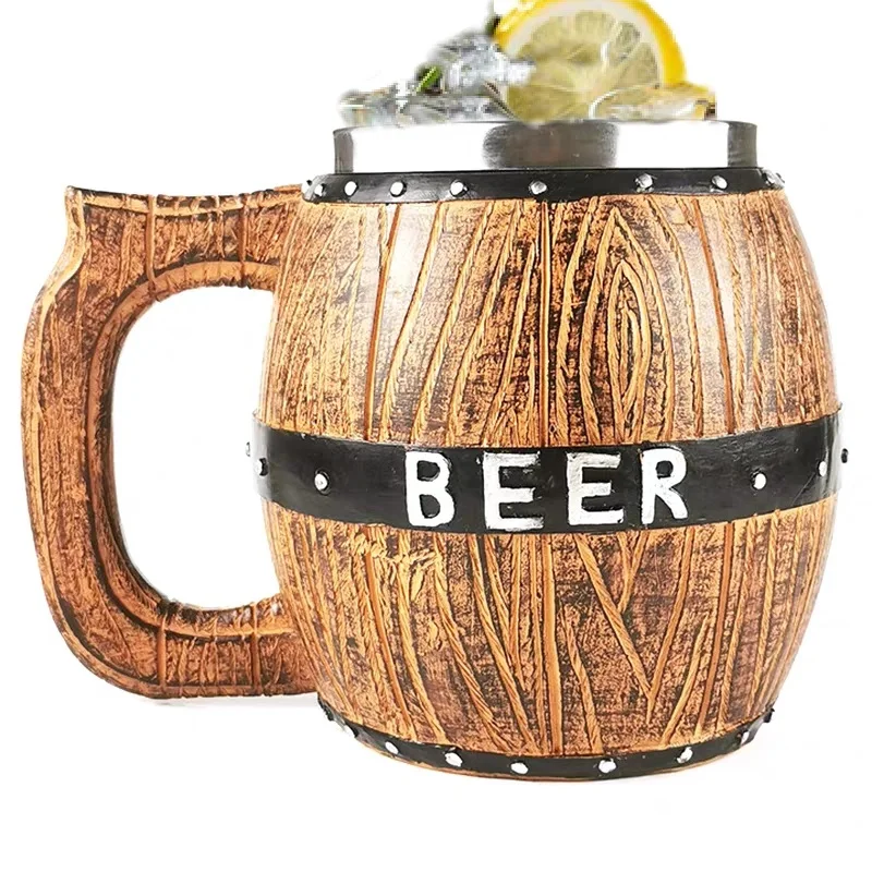 550ml Viking Mug Collection Stainless Steel Insert Resin Beer Tankard Coffee Cup Halloween Friends Gift Barware