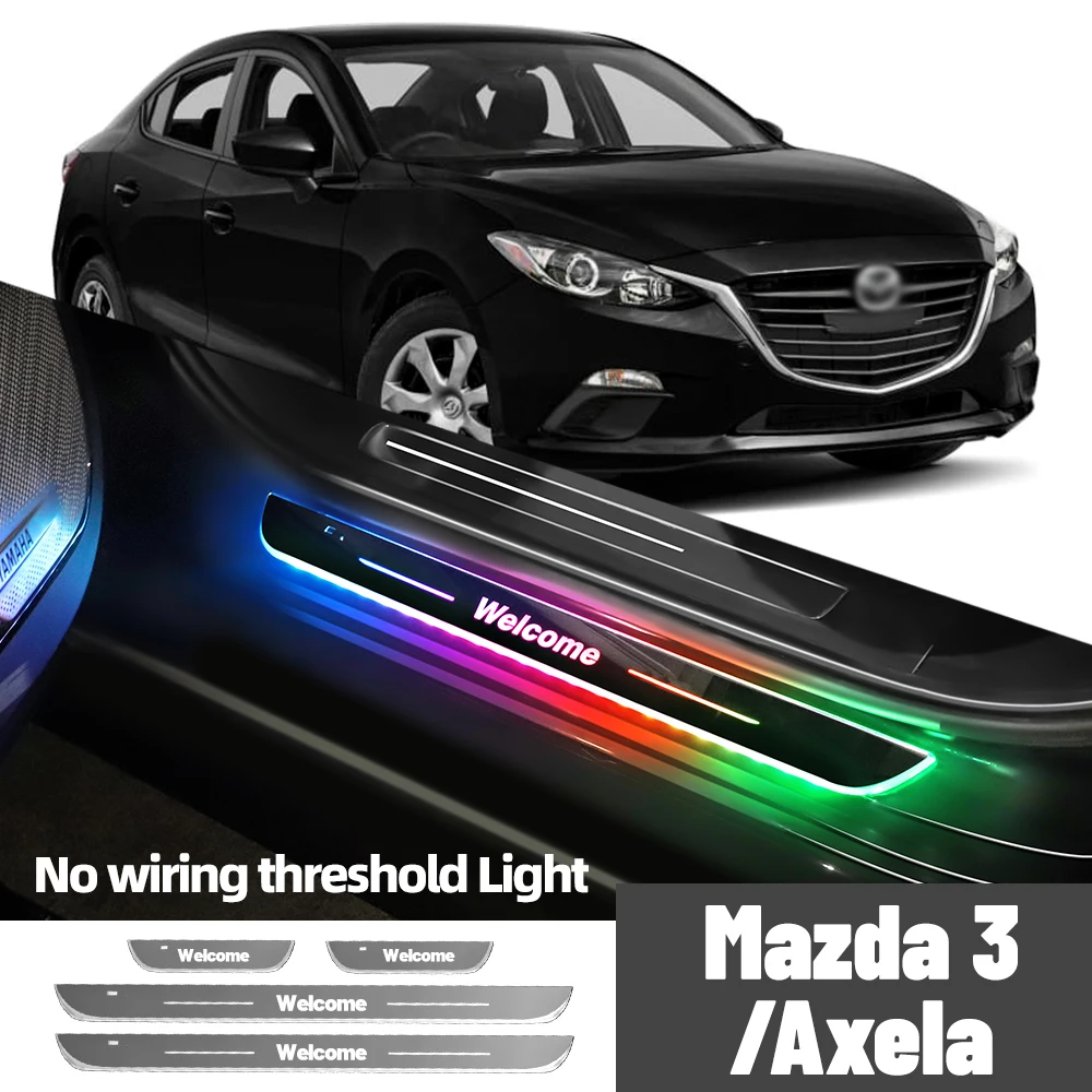 

For Mazda 3 Axela 2003-2023 2013 2019 2020 Car Door Sill Light Customized Logo LED Welcome Threshold Pedal Lamp Accessories