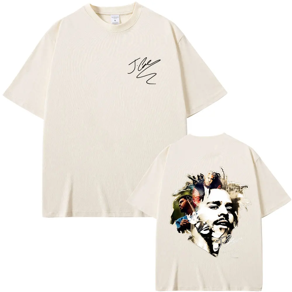

Rapper J Cole Face Graphic T-shirt The Fall Off Album Print T Shirts Men Women Hip Hop Fashion Oversized Short Sleeve T-shirts