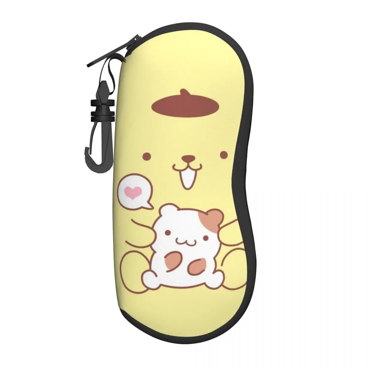 Cute Pom Pom Purin Face Glasses Case Waterproof Zipper Cartoon Eyeglasses Storage Box Ins Eyewear Container