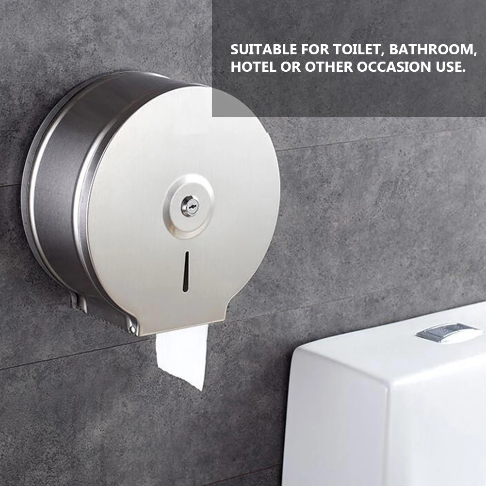 

1pc Stainless Steel Round Tissue Holder Wall Mounted Modern Bathroom Paper Rack Roll Storage Shelf For Home Hotel Use