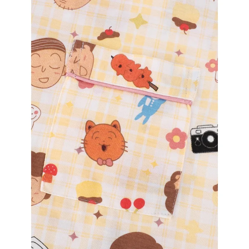 شعبية أنيمي تشيبي ماروكو تشان بيجامة رقيقة المرأة الصيف قصيرة الأكمام مجموعة تي شيرتات قصيرة للأطفال لطيف منقوشة kawaii الفتيات ملابس المنزل #3