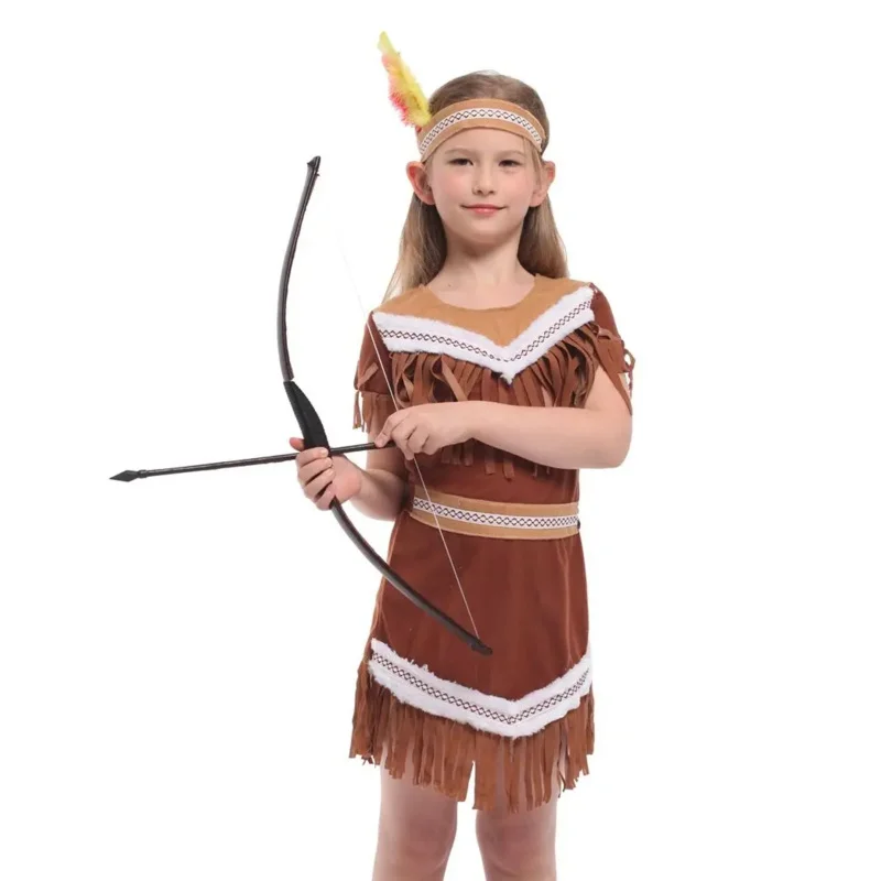 Trajes de princesa indiana para meninas, Roupas Cosplay para Crianças, Festa de Halloween, Role Play, Vestir extravagante