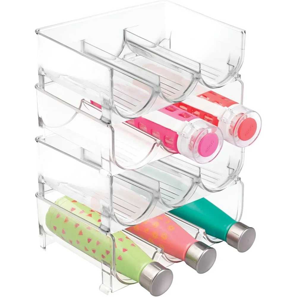 

Stackable Plastic Bottle Storage Rack - Versatile Organizer for Water, Wine, and Drinks in Kitchen Counter