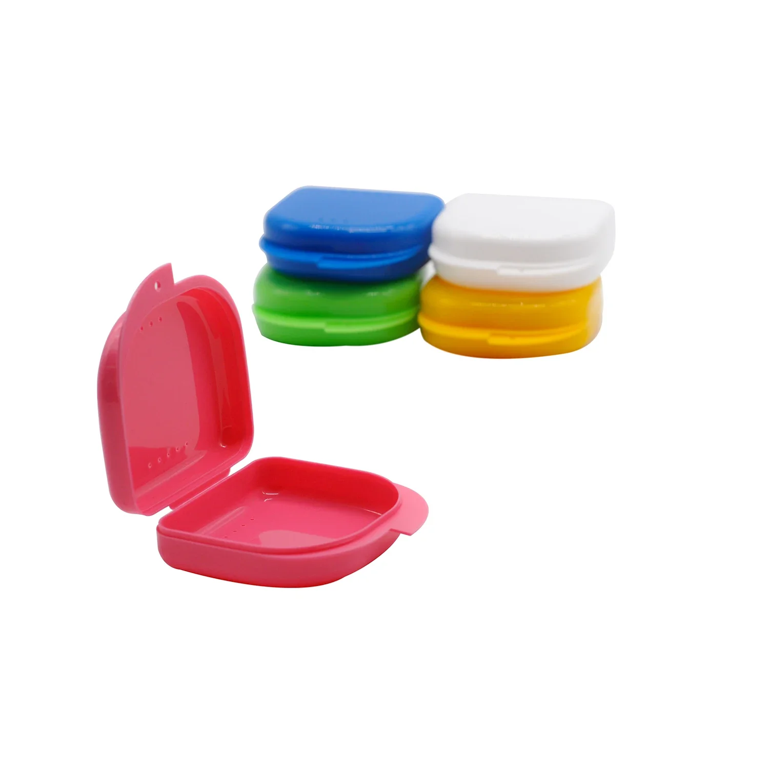 1x Dental Denture Tray Box Orthodontic Retainer Case Plastic Teeth Container False Teeth Protective Case For Storage Cleaning