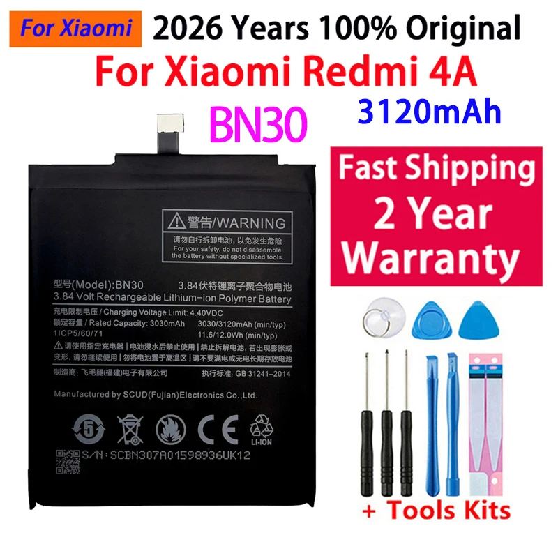 100% Original Battery BM46 BM47 BN30 BN31 BN45 For Xiaomi Redmi Mi 3 3S 3X 4X 3 pro Note 3 5 5A 6 4A Pro 5X Replacement Battery view 5