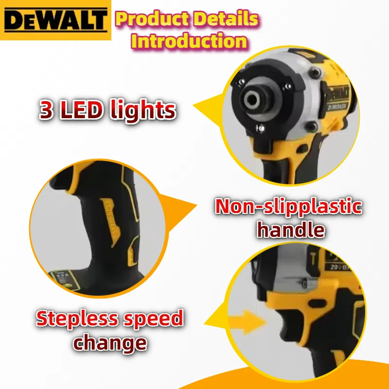 Dewalt DCF860 Brushless Electric Drill Screwdriver Cordless Compact Drill Rechargeable Power Tools For Dewalt 20v battery - Image 4