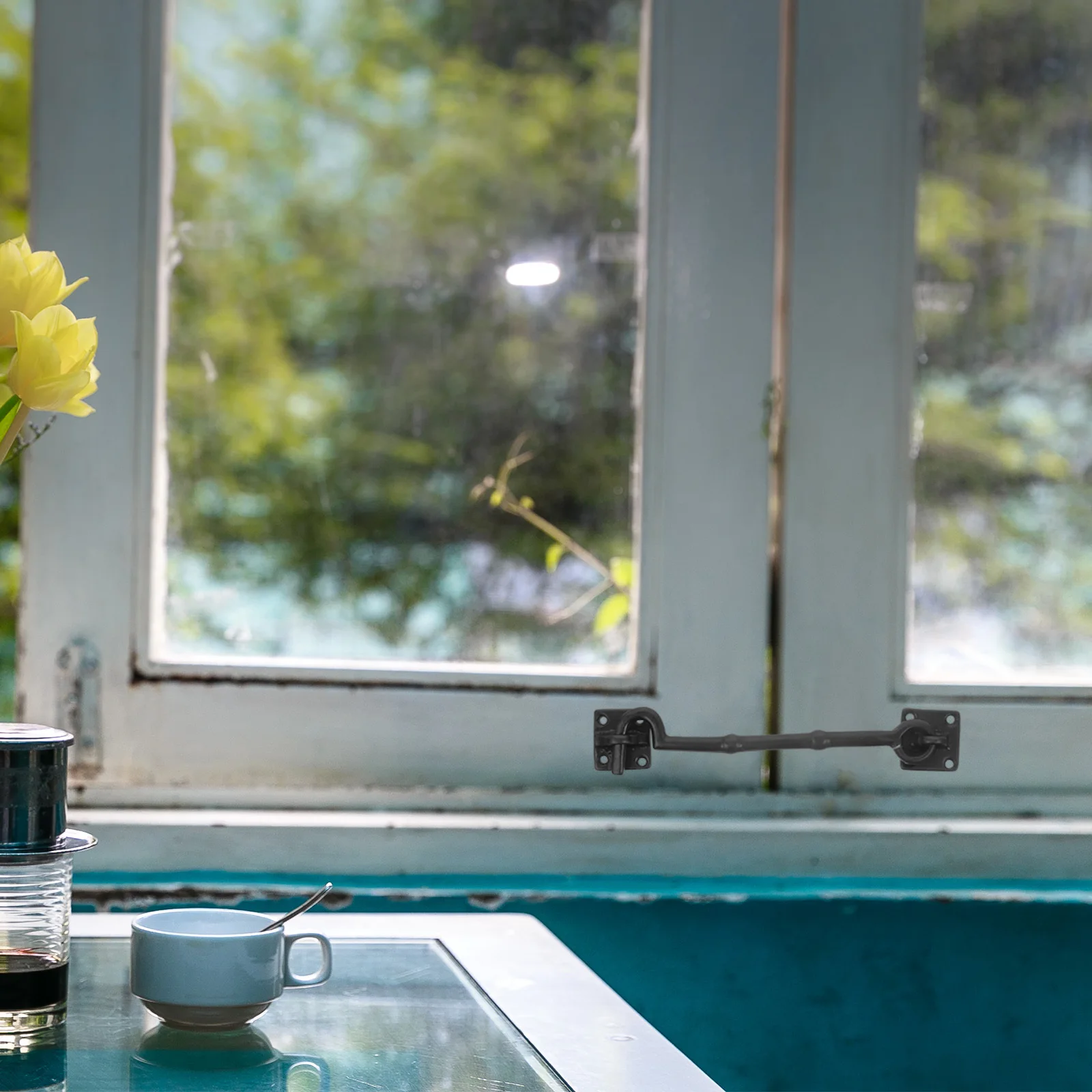 1개 방풍 창문 걸쇠 순동 중국식 레트로 도어락 매끄러운 표면 내구성 슬라이딩 창문 지지대 실용적인 걸쇠