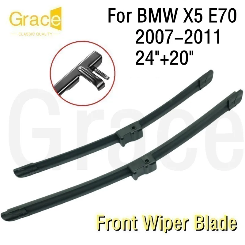 

For BMW X5 E70 Wiper Blade 24"+20" Car Windshield Windscreen Rubber 2007 2008 2009 2010 2011
