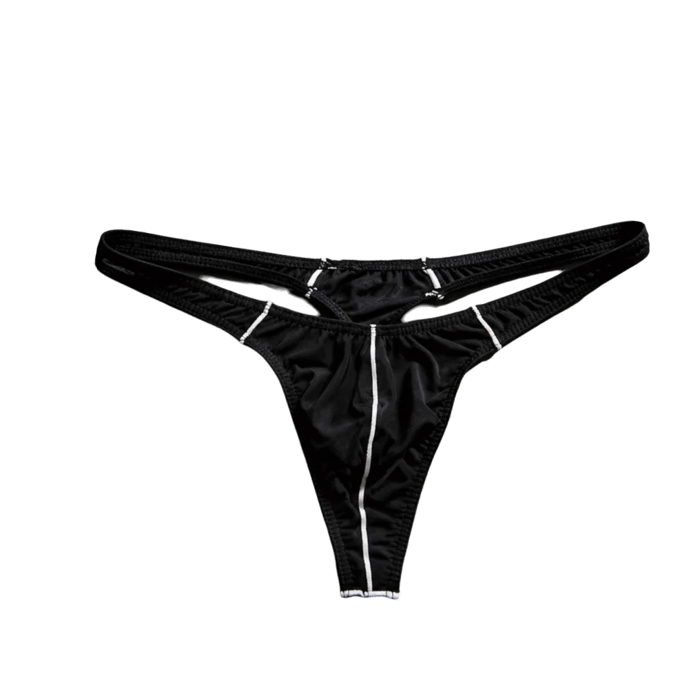 Comfortable Low Waist Men Underwear Seamless U-shaped Pocke T-back Briefs Male Lingerie Stripe Panties Sports Wear