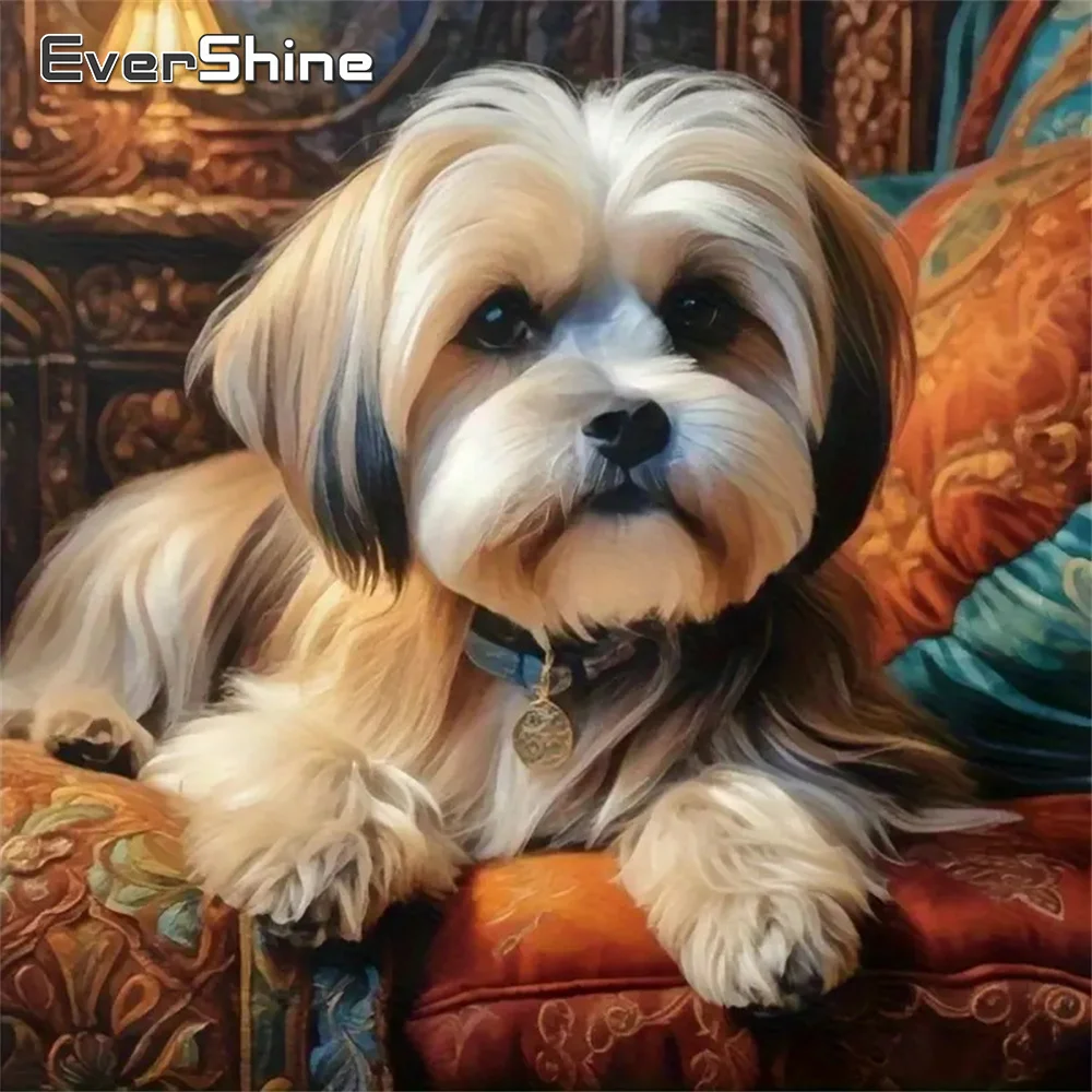 Evershine 5D-Diamantgemälde zum Selbermachen, Hund, Tierbild aus Strasssteinen, Diamant-Mosaik, Cartoon-Kreuzstich-Set, handgefertigtes Geschenk