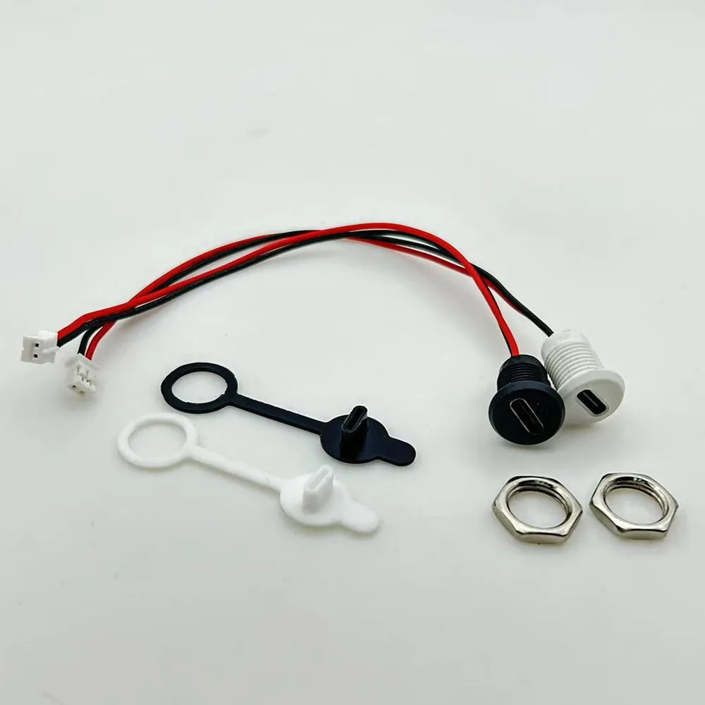 

1Pcs USB to Type C Female Connector USB Charging Jack Socket with Waterproof Cap PH2.0mm Cable Wire