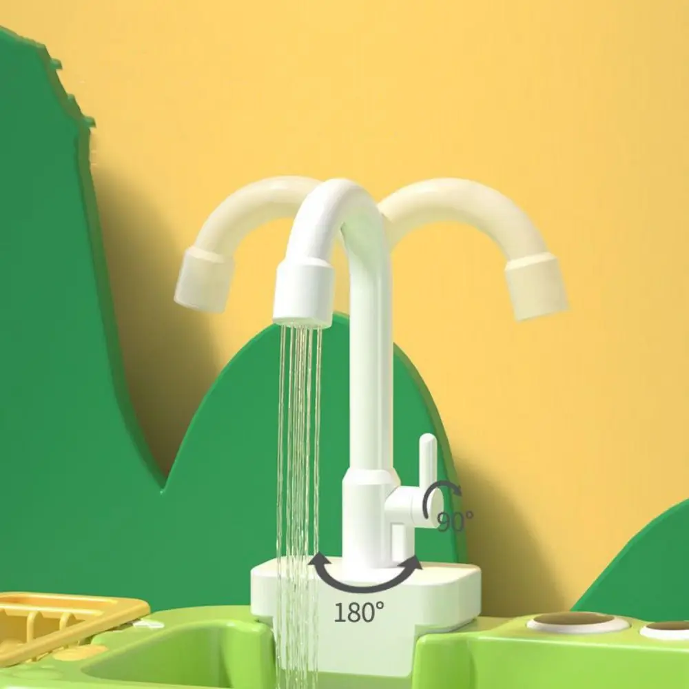 Juego de simulación de juguete para fregadero de cocina, grifo de simulación giratorio, juguete de repuesto, grifo de fregadero Universal de plástico, grifo de juego para el hogar