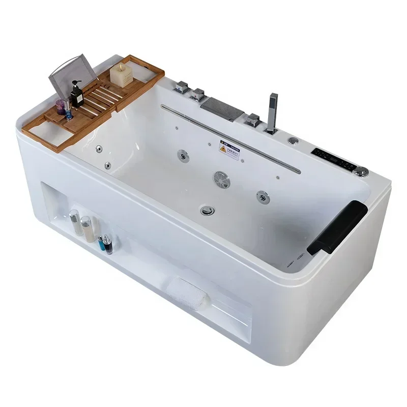 

Luxury UPC Modern Style Indoor Solid Surface Acrylic Red Color Freestanding Bathtub Soaking Massage Bath Tub