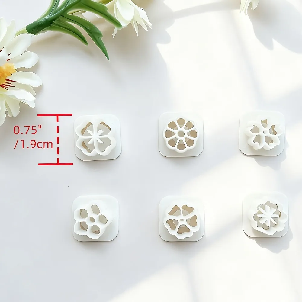 6Pcs Mini Romantic Flower Polymer Clay Cutters Set, Spring Daisy Molds for DIY Handmade Earrings & Jewelry Making - view 4
