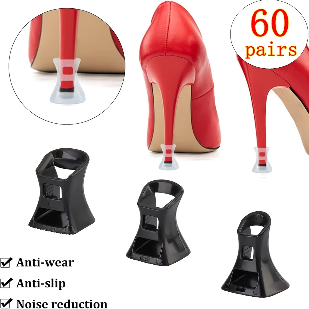 

60 Pairs Hoof Heel Protectors Heel Covers Antislip Heel Stoppers For Bridal Outdoor Wedding Events Stop Sinking at Grass Cracks