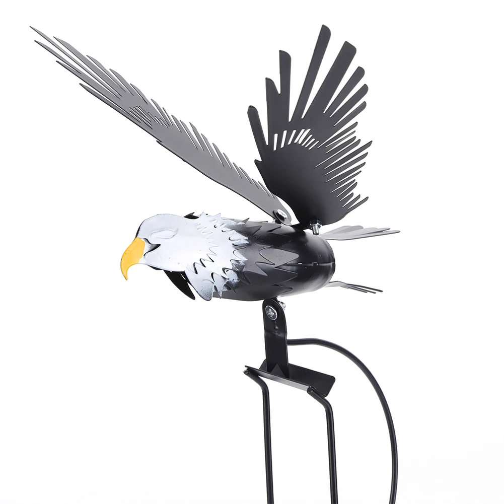 

Wind Spinners Eagle Stakes Iron Wing Flapping Eagle Pinwheel Lawn Ornaments Crafts Garden Art Decor for Garden Patio Yard