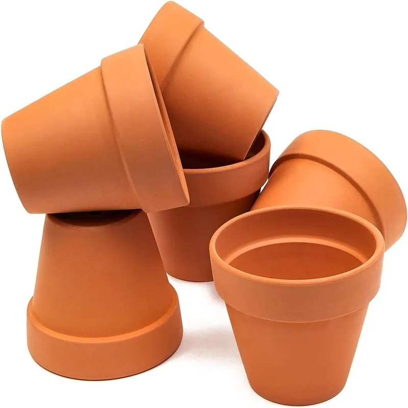 6 Pcs 4.5'' Terra Cotta Pots Pottery Planter Cactus Flower Pots Succulent Pot with Drainage Hole- Great for Plants,Crafts
