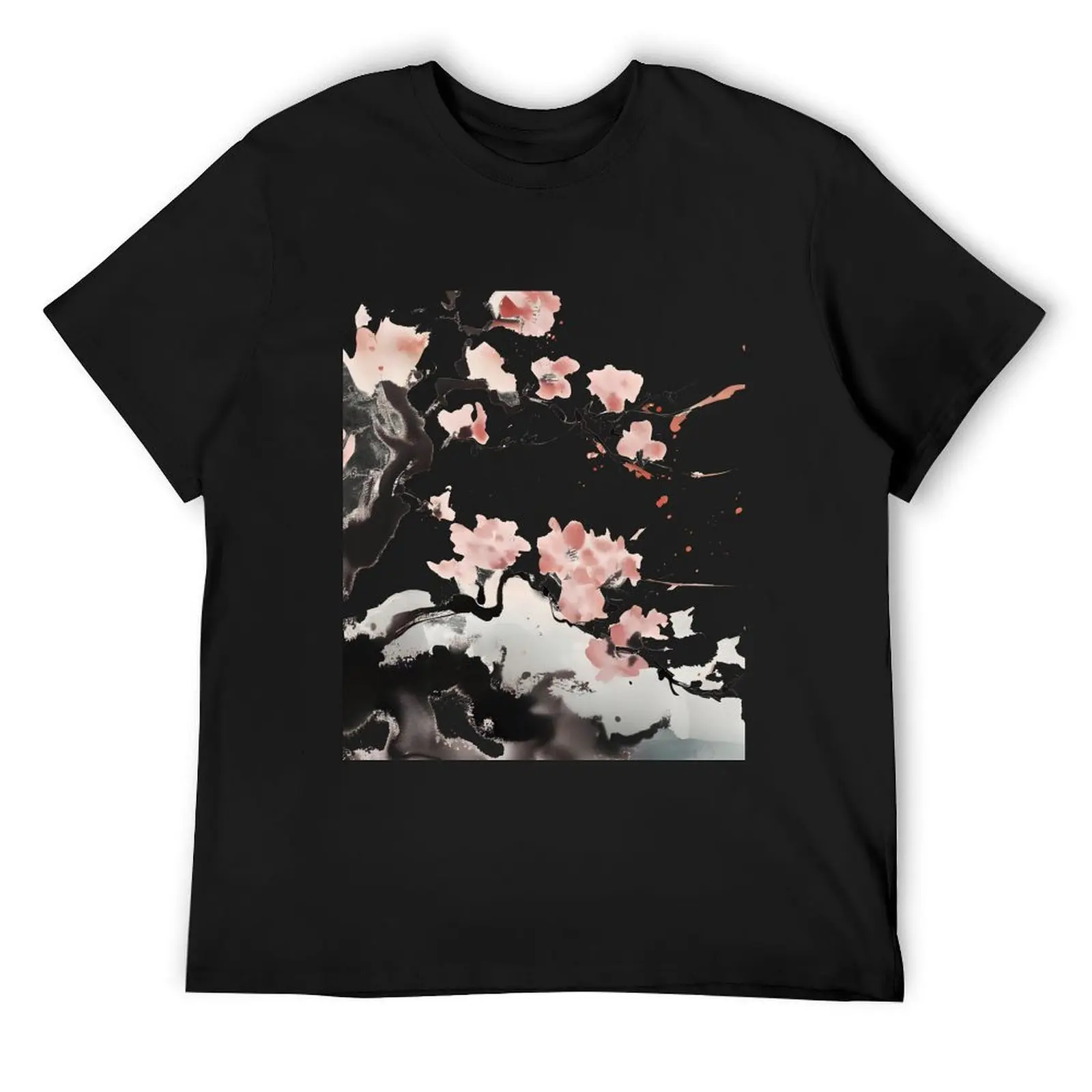 

Cherry blossom with Japanese ink T-Shirt sweat shirts graphic t shirt men 100℅ cotton
