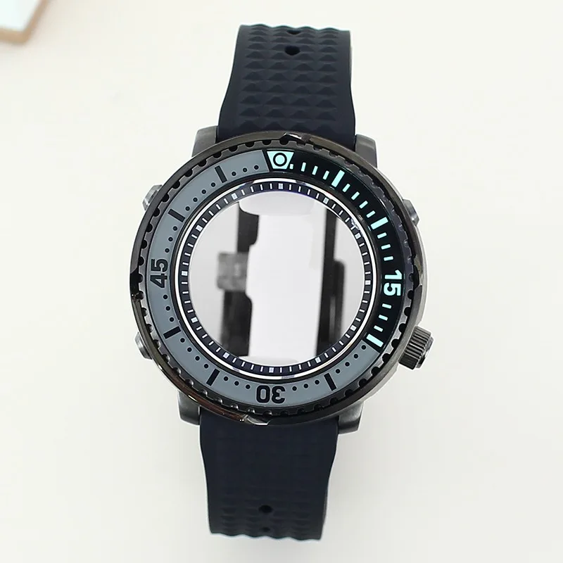 

Modified Canned Model for NH35 Men's Watch Case 316L Stainless Steel Rubber Strap for NH36/34/38 Movement