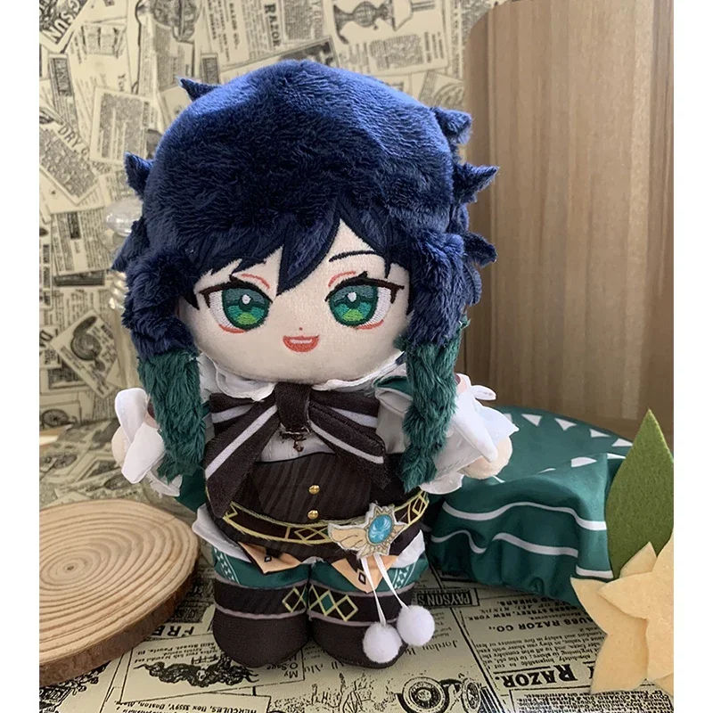 Juego Genshin Impact Barbatos muñeco de peluche peluches cambio de dibujos animados traje vestir con Mini ropa juguetes para fanáticos de Anime