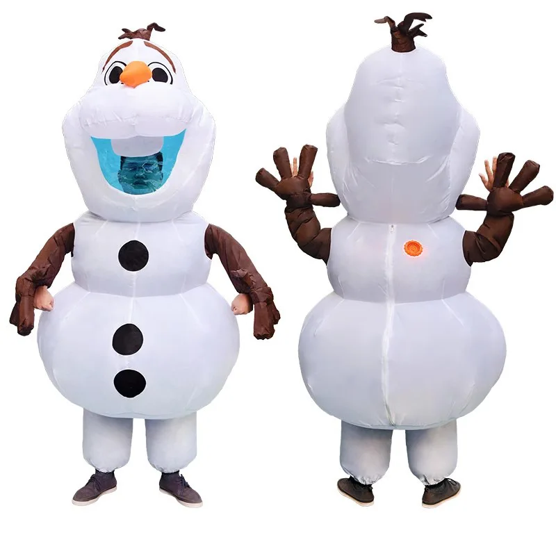 Frozen Snow Man Olaf Inflatable Costume Cartoon Character Props Halloween Adult Performance Dress Party Carnival Cosplay Clothes