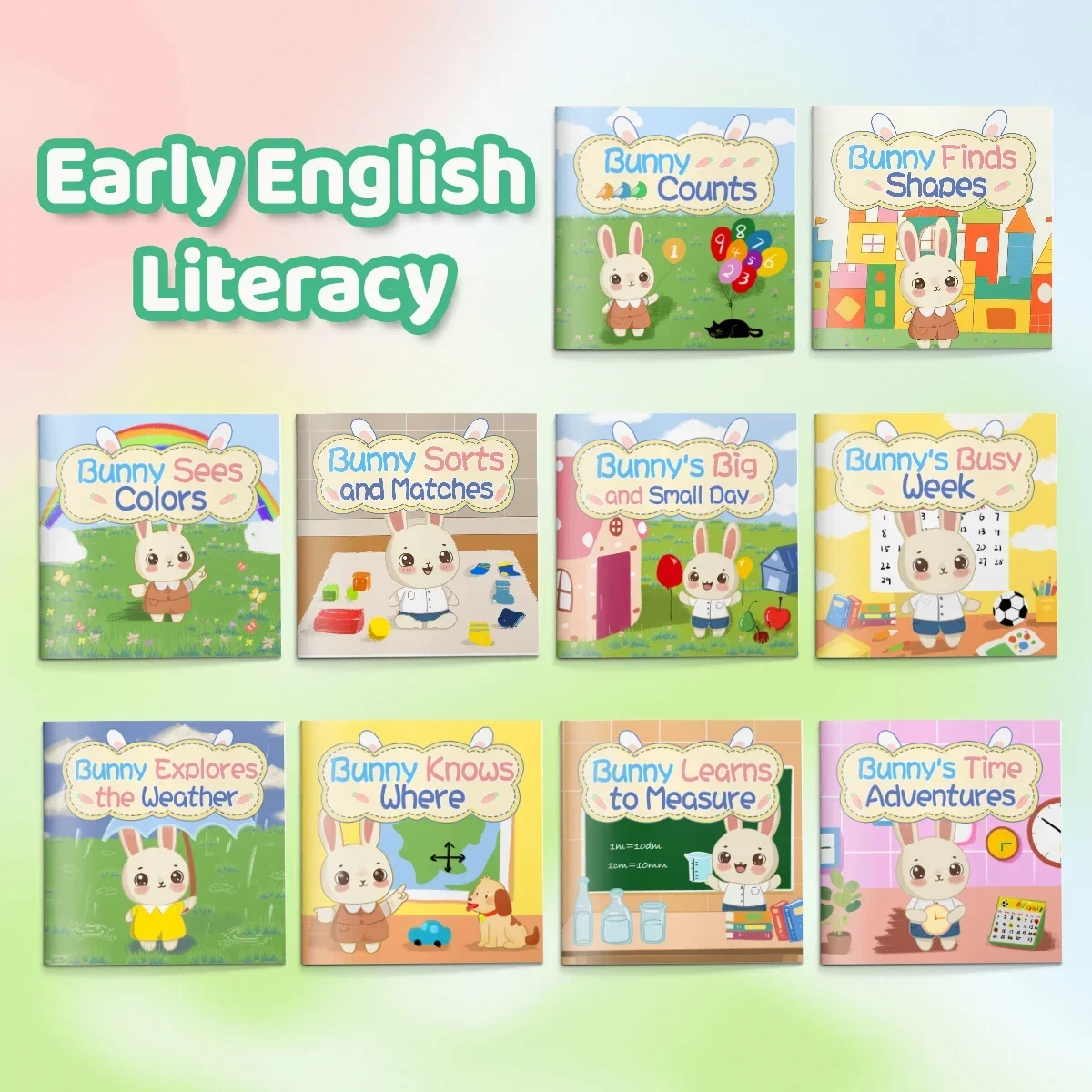 Little Rabbit Smart Enlightenment Series 10 Themes Learn Numbers Shapes Colors Kids Early Learning Educational Book