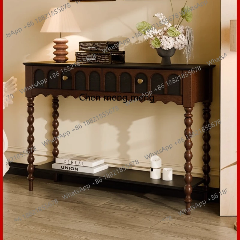 

Entryway Cabinet Storage Rack French Retro Storage Partition Organizer Strip Table Living Room