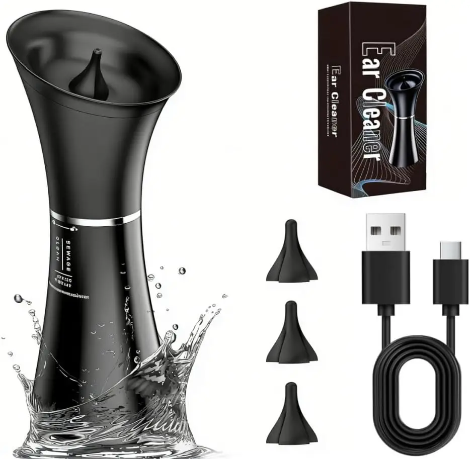 

Электрический набор для чистки ушей с резервуаром для воды, 4 режимами давления и датчиком температуры для безопасного удаления ушной серы