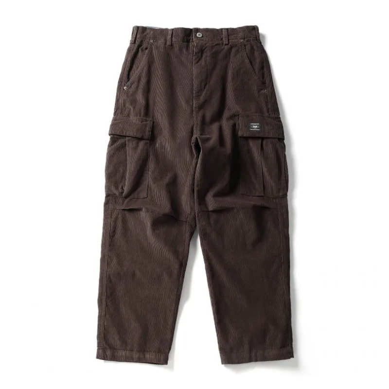 Pantalon Cargo à Jambes Larges en Velours Côtelé pour Homme, Streetwear, Mode Décontractée, Optique, Amikaji, Baggy, Fjj