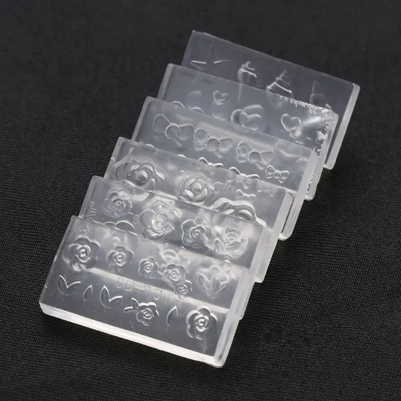 

6Pcs/Set 3D Mini Flower for Shell Conch Carving Acrylic Silicone Mold for DIY Art Mould Template Jewelry Drop Shipping