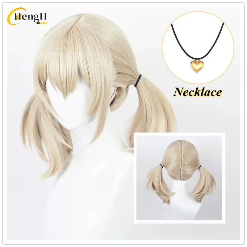 

Azusawa Kohane Cosplay Wig Synthetic Anime Long 43cm Light Linen Double Ponytail Wig Heat Resistant Hair Halloween Wigs +Wig Cap