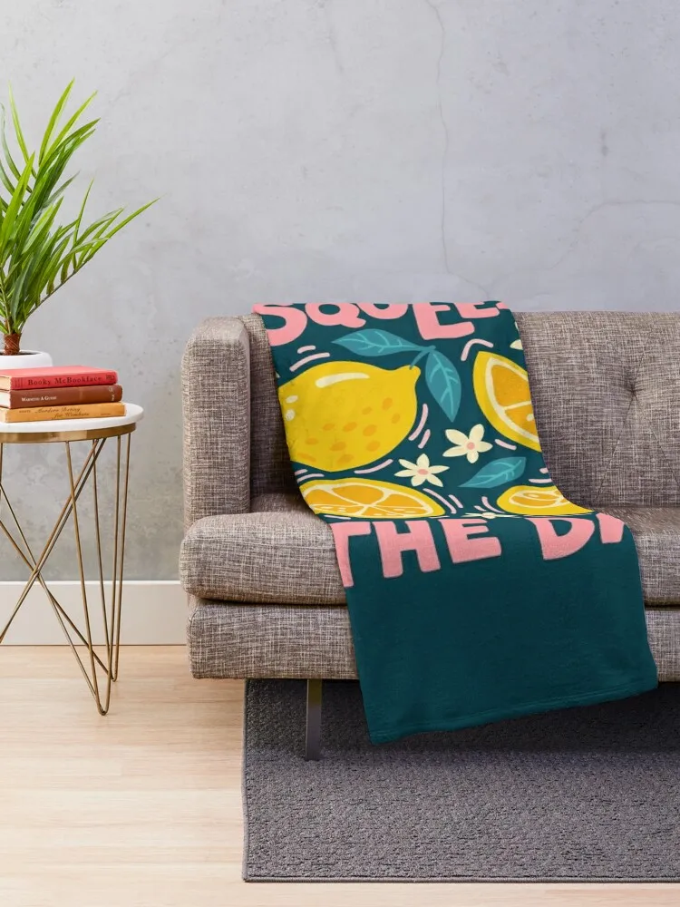 Squeeze The Day Throw Blanket funny gift manga Soft Plaid Blankets