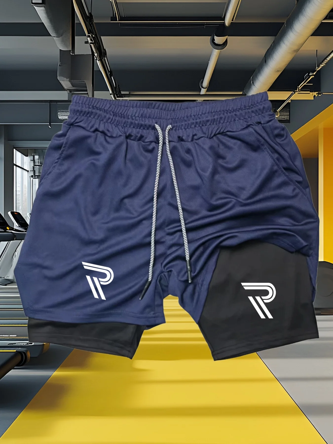Men's summer shorts: double-layered, breathable indoor gym shorts, suitable for outdoor activities like running and basketball