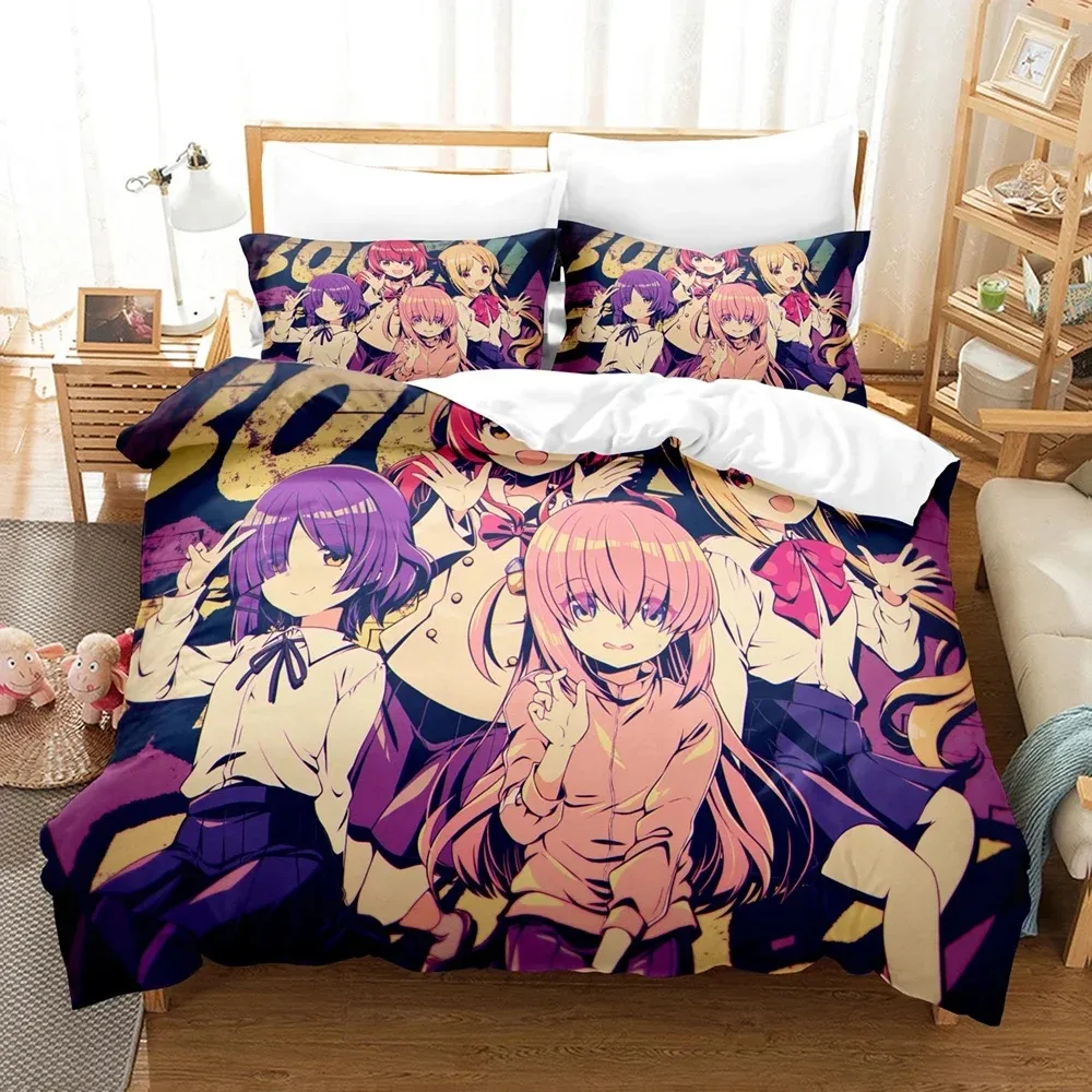 3D Anime Bocchi the rock Bedding Sets Duvet Cover Set With Pillowcase Twin Full Queen King Bedclothes Bed Linen Home Textiles