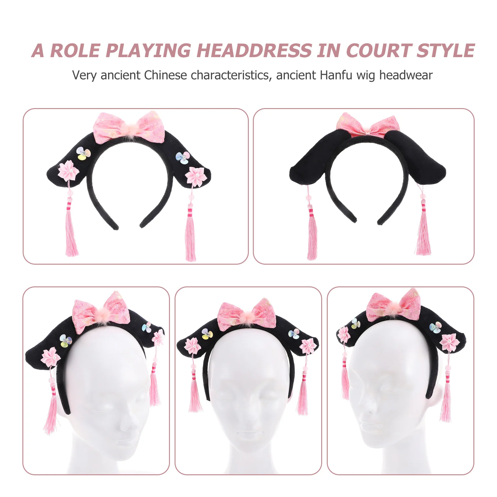 

1pcs Court Hair Hoop Headpiece Elegant Decorative Hairband For Party Festival Ceremony Wear Polyester Hair Accessory Stage