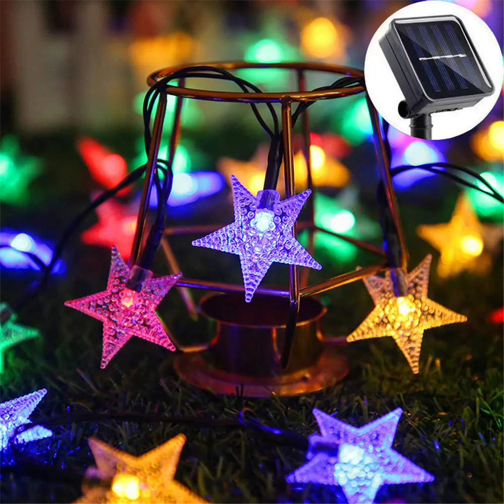 

Solar Star String Lights Outdoor Waterproof LED Solar Powered Fairy Lights For Christmas Patio Garden Yard Porch Wedding Decor