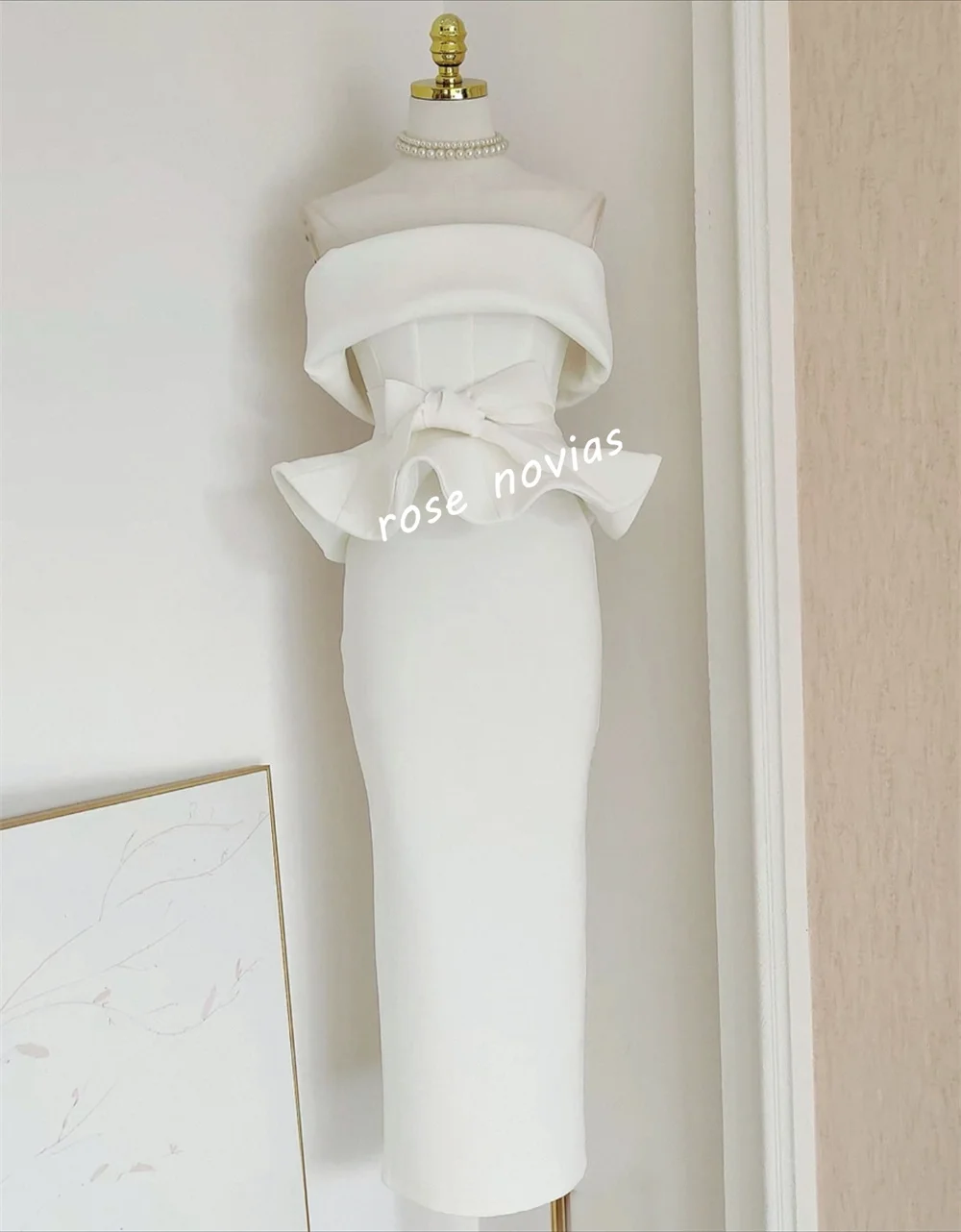 Abiti midi dritti con fascia increspata da sera formale personalizzati di alta qualità Occasioni su misura Fidanzamento elegante per matrimoni