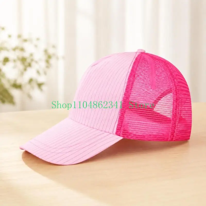652F Unisex Antistatic Baseball Truckers Hat, Half-Mesh Breathable Dust-Proof Sun Cap Adjustable Hat for Clean Room Industrial