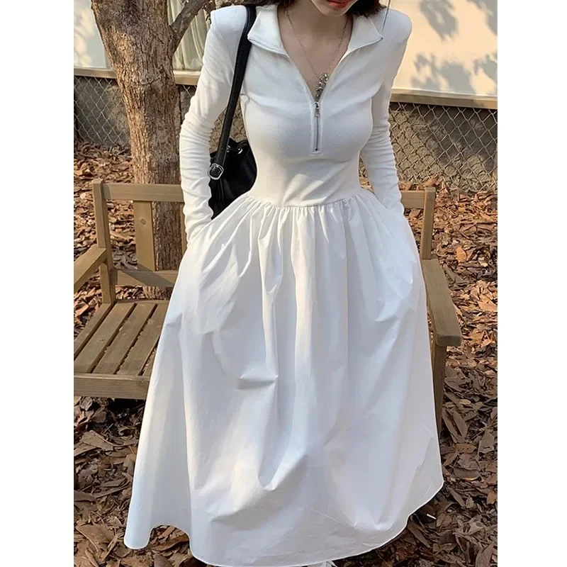 Black Long Sleeve Dress Women's Autumn 2023 New Style French High-end Feel Elegant Waist-fitted Slimming Hepburn Skirt