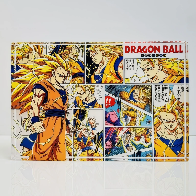 15*10*1cm Dragon Ball Super Saiyan Son Goku Acryl-Kartenhalter Cartoon Vegeta Trunks Merchandise ‌   Stehende Dekorationskollektion als Geschenk