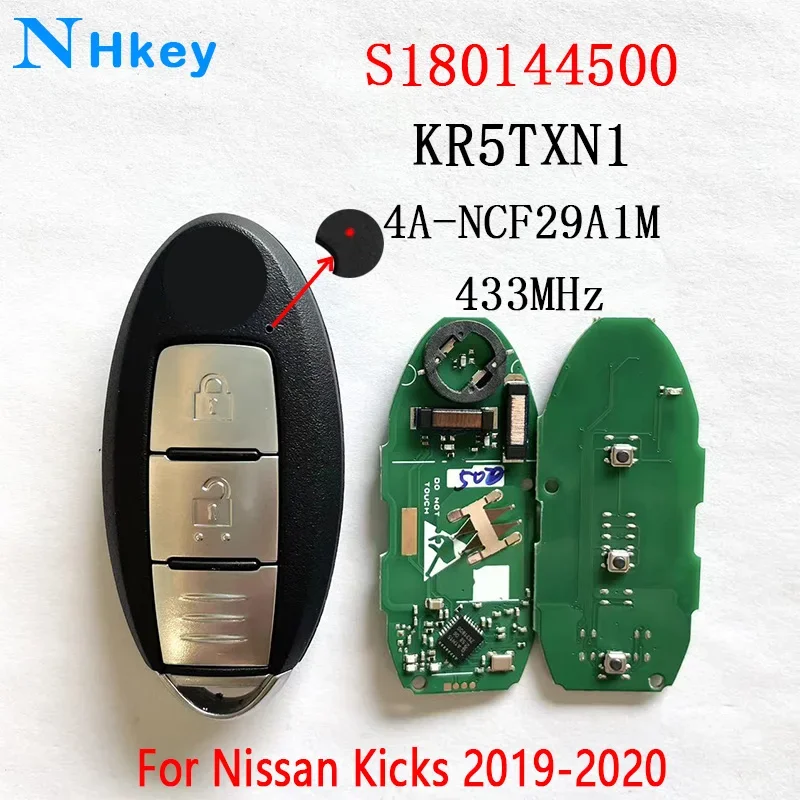 NHkey 433MHz S180144500 Keyless For Nissan Kicks X-Trail 2019 2020 Proximity Smart Car Key Fob 4A NCF29A1M TXN1 285E3-5RF0A