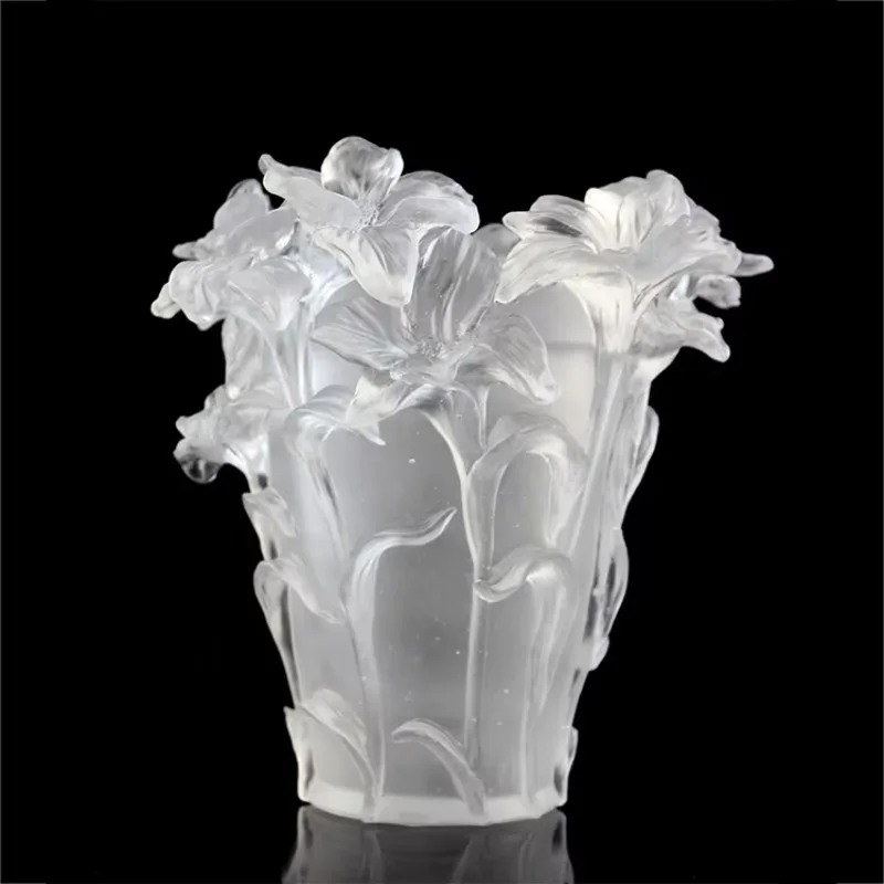 Electric Glass Incense Burner Retro Chinese Lily Flower Fire Bowl Sandalwood Aromatherapy Home Decor Diffuser