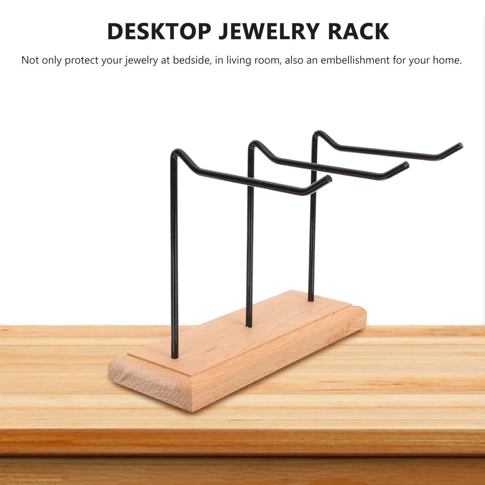 

Wooden Base Iron Jewelry Rack Delicate Necklace Storage Home Decor Display Stand for Bracelets Earrings ganizer